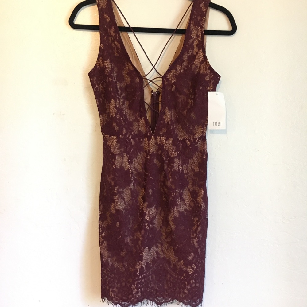 🌻SOLD🌻 NWT Tobi Lace Up Bodycon Dress